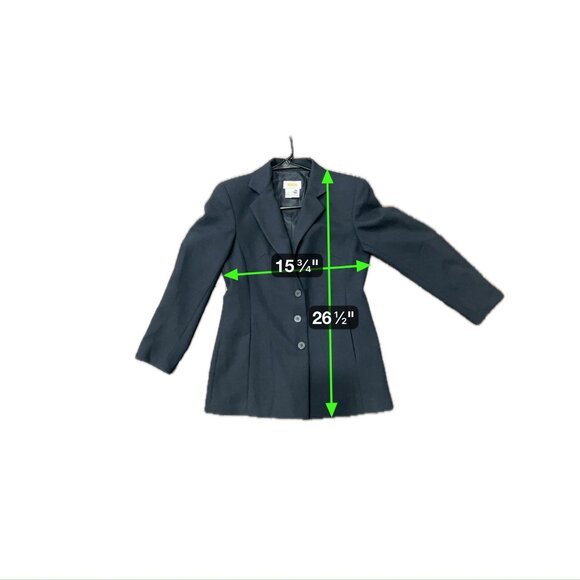 Talbots Petites Womens Navy Button-Front Fully Lined Wool Blazer Size 4 Tailored - Picture 7 of 9